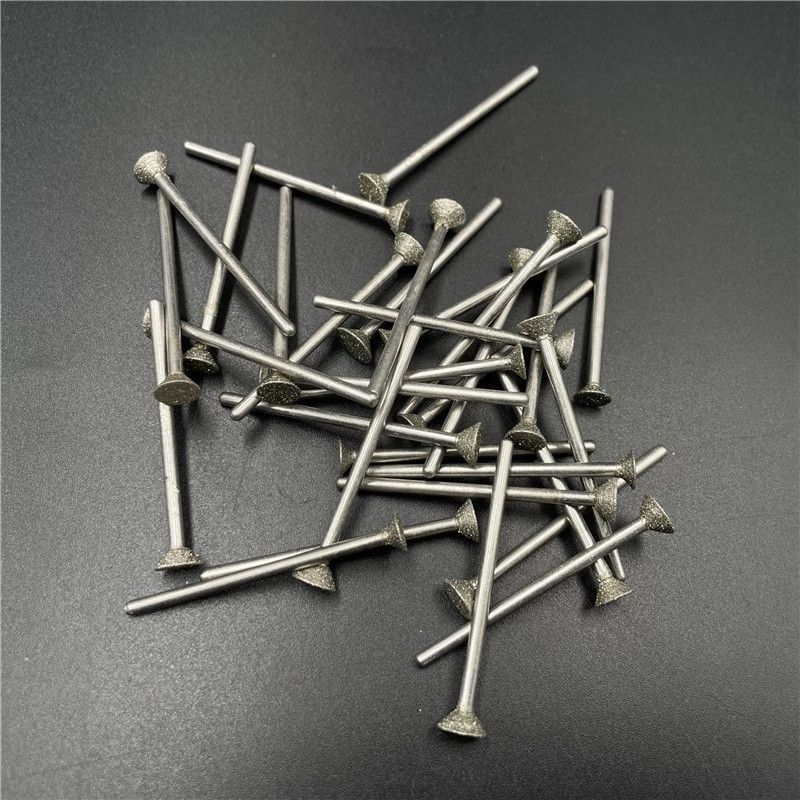 金剛石磨針金剛砂磨頭玻璃石頭刻字玉石開窗去皮雕刻2.35mm柄徑