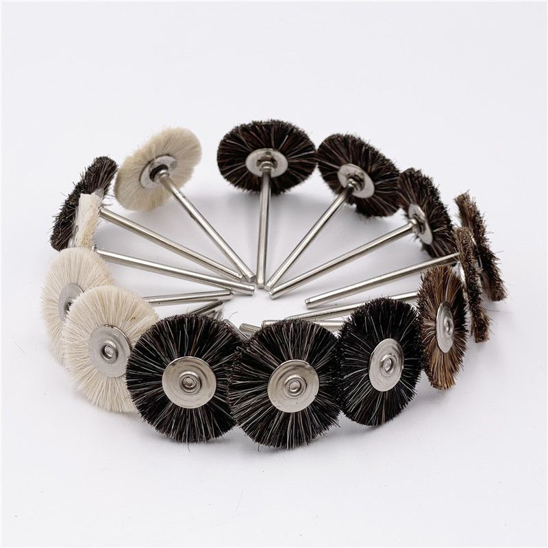 廠家供應牙科技工帶柄鬃刷 拋光輪黑棕刷 齒科工廠材料