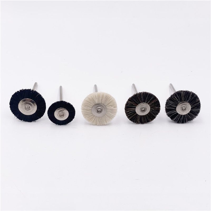 廠家供應牙科技工帶柄鬃刷 拋光輪黑棕刷 齒科工廠材料